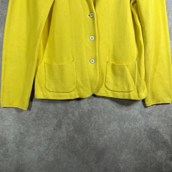 Banana Republic Sweater Blazer Jacket Womens XL Yellow Knit Academia Career - Picture 3 of 9
